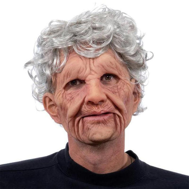 Detaillierte Party-Requisite: Hautsichere, hyperrealistische Latexmaske für Erwachsene. Ideal für Kostüme.