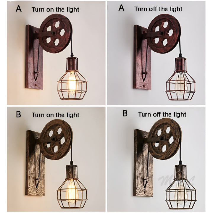 Energieeffiziente Vintage Industrie LED-Wandleuchte aus Metall für warme, stilvolle Beleuchtung im Raum.