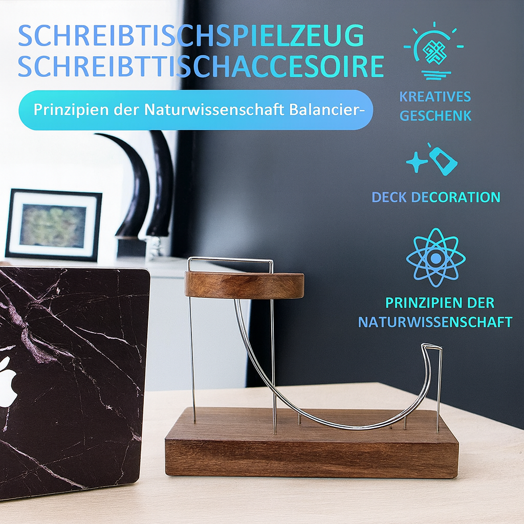 InfinityMotion kinetische Kunst, ein Perpetuum Mobile für moderne Tischdekoration & Entspannung im Büro.