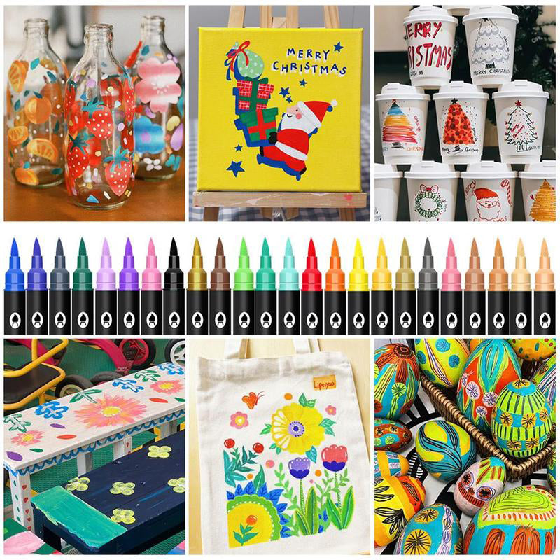 InkGlow Acrylmarker Set in attraktiver Geschenkverpackung. Das ideale Kreativset für Malbegeisterte & Bastelbedarf.