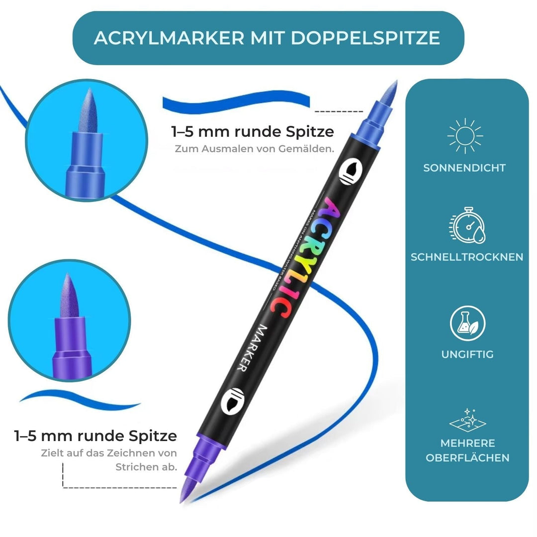 InkGlow Acrylmarker Set: Umfassendes Kreativset mit Malstiften für alle DIY Projekte. Perfekte Geschenkidee.