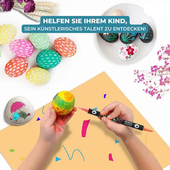 Fertiges Kunstwerk, erstellt mit InkGlow Acrylmarkern. Lebendige Farben für inspirierende DIY Projekte & Malen.