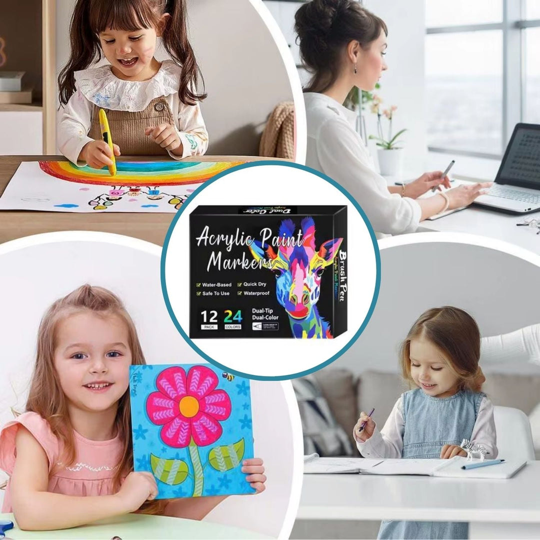 Hand hält einen InkGlow Acrylmarker, bereit zum kreativen Malen. Hochwertige Malstifte für Kinder & Künstler.