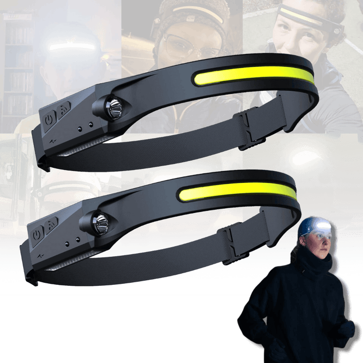 Innovative BeamLite LED-Stirnlampe, wiederaufladbar für Outdoor, Camping, Wandern & Heimwerken. Helles Licht.