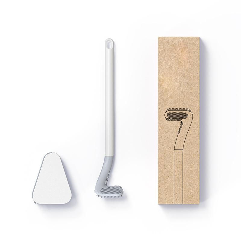 Badezimmer-Hygiene: Toilettenbürste mit speziellen Borsten für effektive Kantenreinigung des WCs.