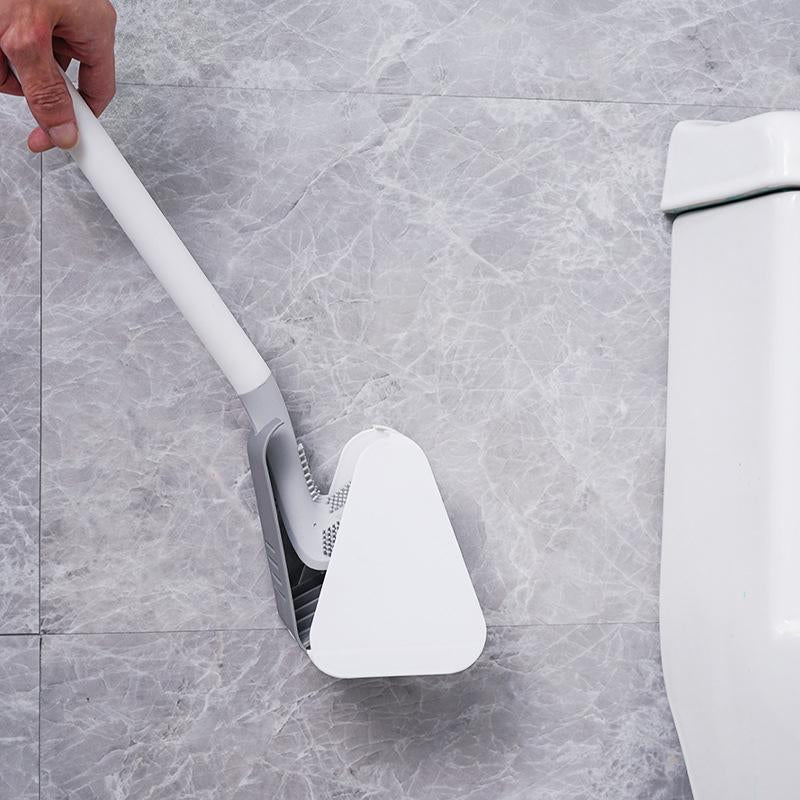 Elegante Toilettenbürste mit kompakter Halterung; modernes Design, passend für jedes Badezimmer.