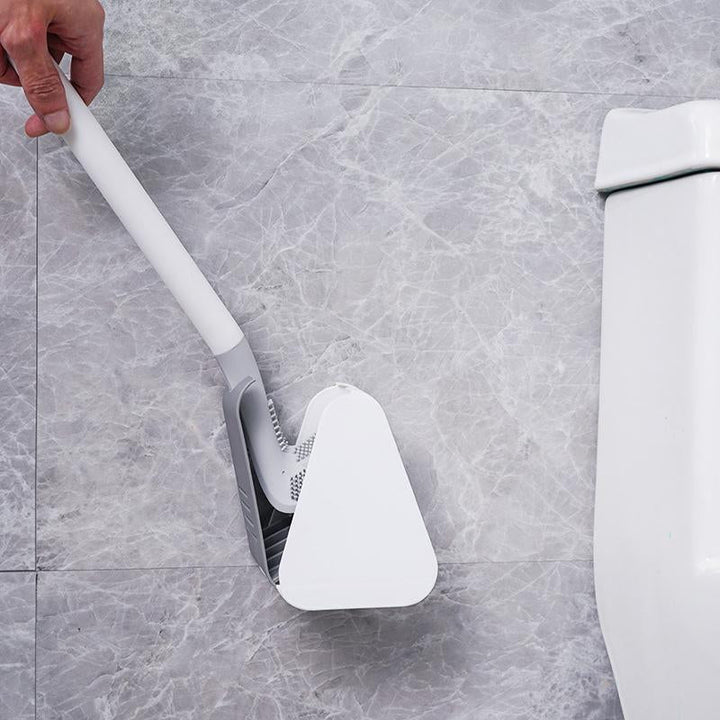 Elegante Toilettenbürste mit kompakter Halterung; modernes Design, passend für jedes Badezimmer.