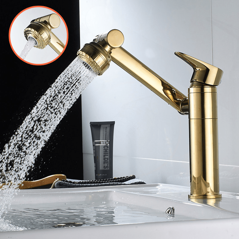Innovativer 360° Küchenarmatur mit flexibler Sprühfunktion aus Edelstahl für effizientes Spülen im Spülbecken.