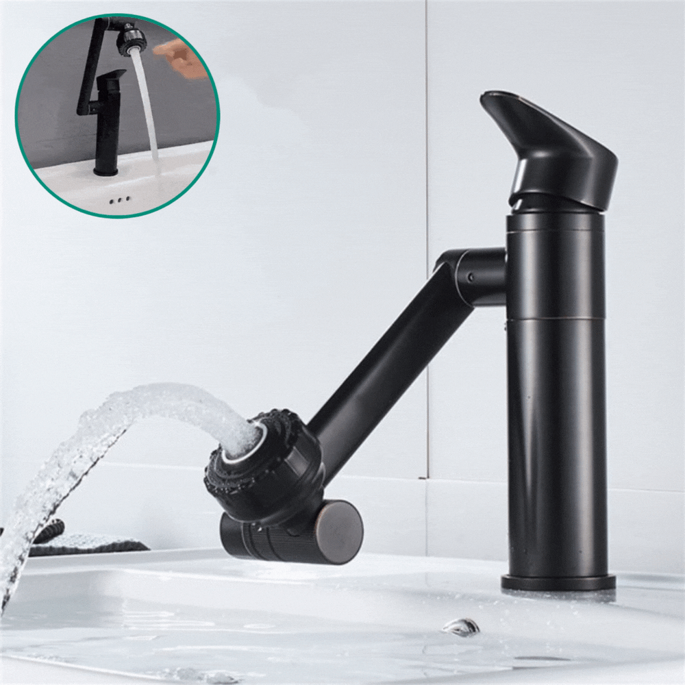 Flexibler 360-Grad-Wasserhahn für Küche und Bad, ideal für Spülbecken und Waschbecken mit Sprühfunktion.