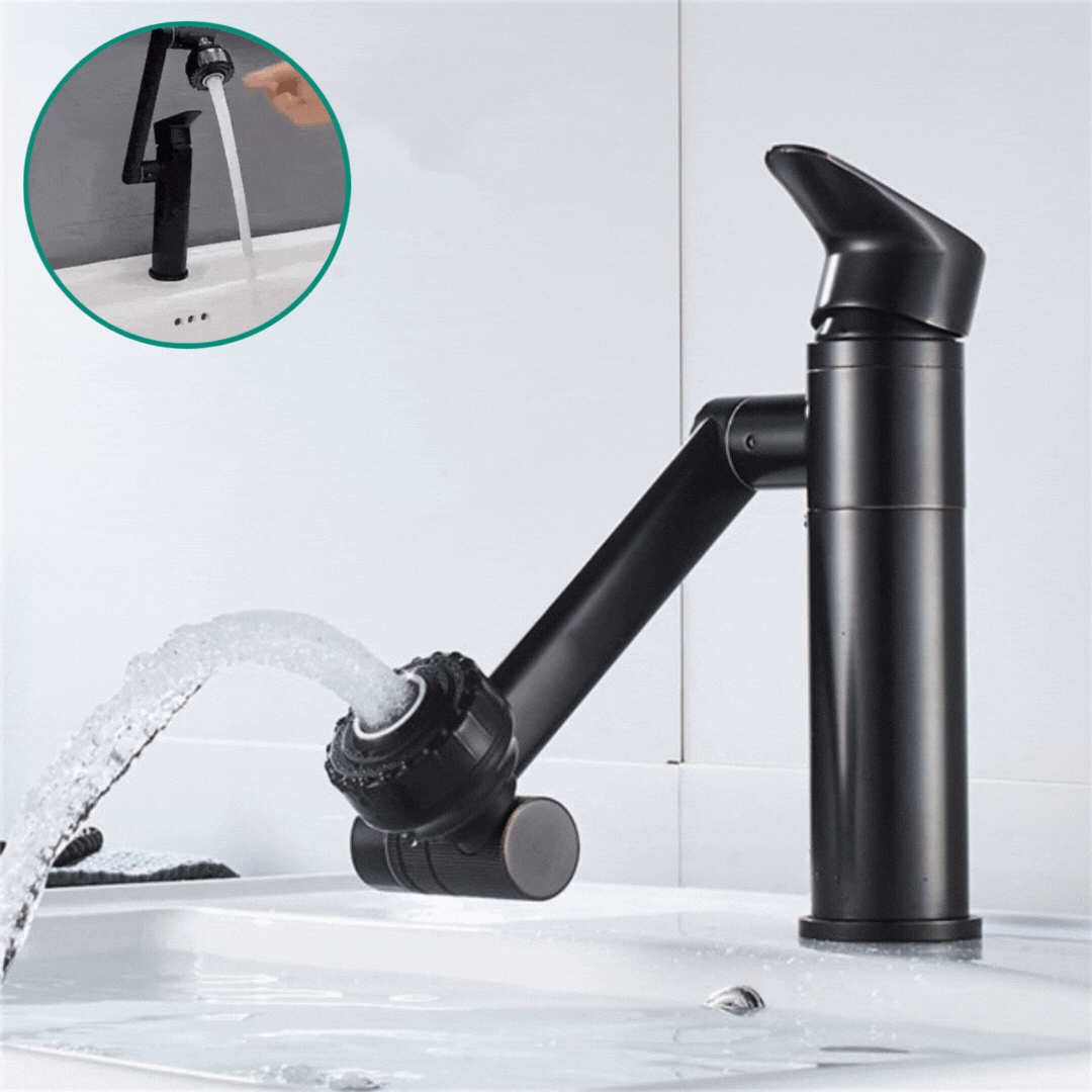 Flexibler 360-Grad-Wasserhahn für Küche und Bad, ideal für Spülbecken und Waschbecken mit Sprühfunktion.