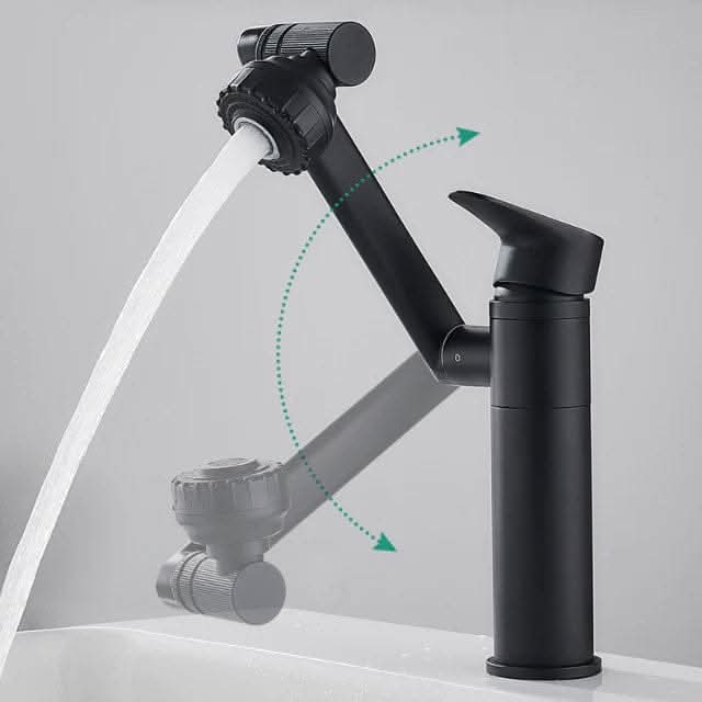 Vielseitiger 360° Flex-Wasserhahn mit Sprühfunktion für Spülbecken und Waschbecken in Küche und Bad.