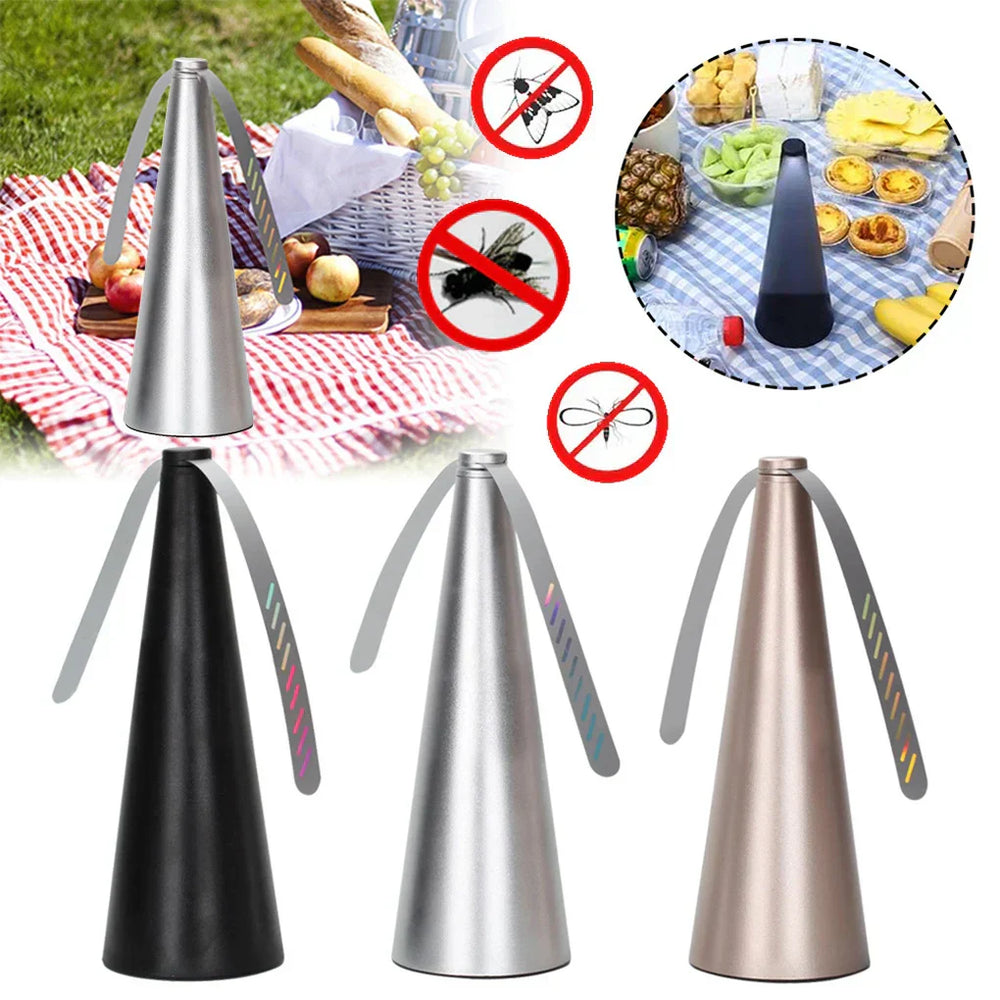 Tragbarer Fliegenabwehrventilator, ideal für Picknick, Camping & Outdoor-Esstisch, batteriebetrieben.