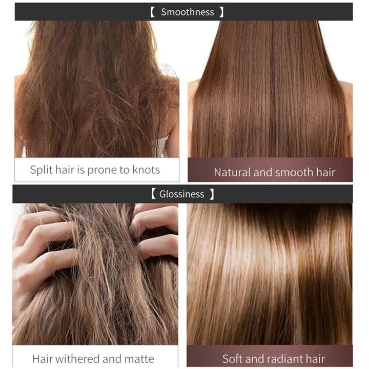 Schnelle 5-Sekunden-Haarmaske für Salonqualität; verwandelt trockenes Haar in seidiges, glänzendes Haar.