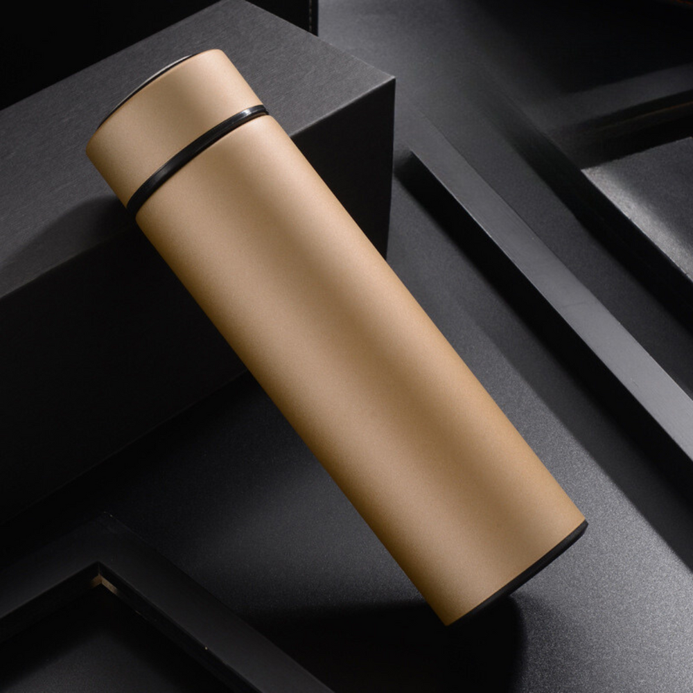 Elegante Smart-Isolierflasche aus Edelstahl mit Temperaturanzeige; perfekt für Büro, Sport & Reise.