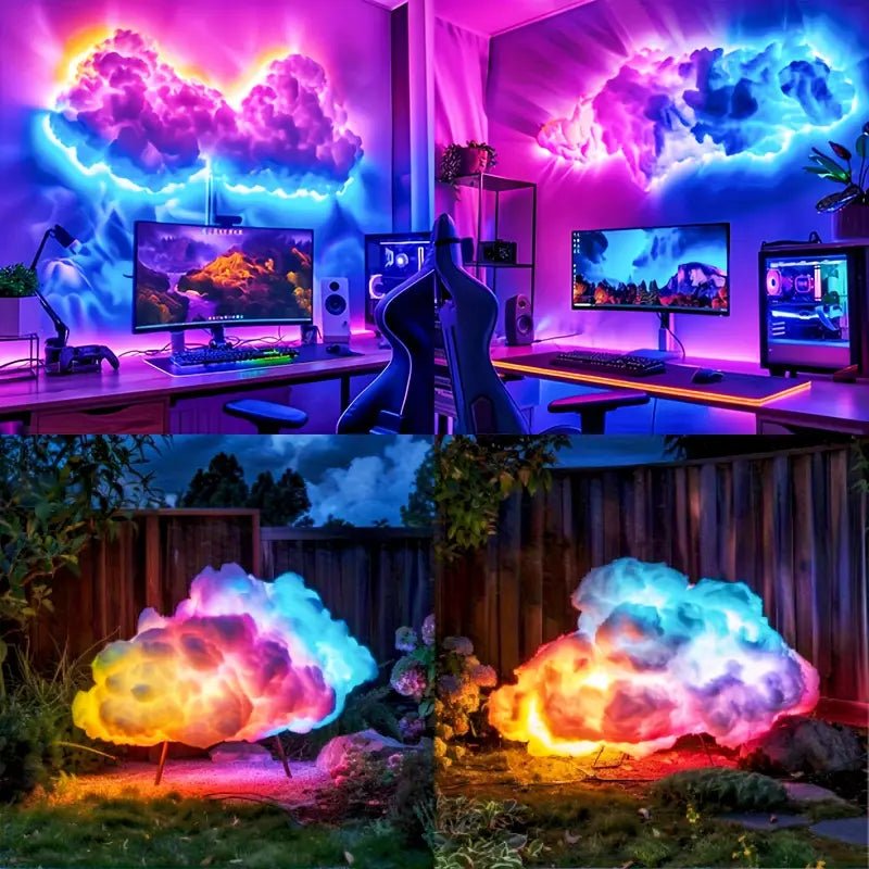 Dekorative Wolkenleuchte mit dynamischer RGB-Beleuchtung, ideal für stimmungsvolle Zimmerdeko.