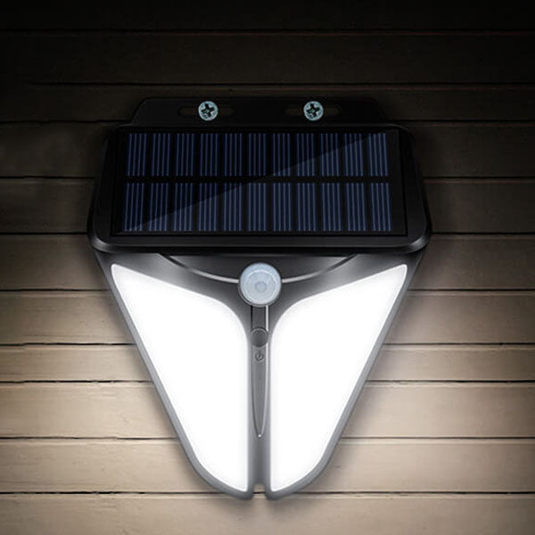 Stilvolle Solar LED Gartenleuchte mit Bewegungssensor, schafft angenehme Atmosphäre auf Terrasse & Balkon.
