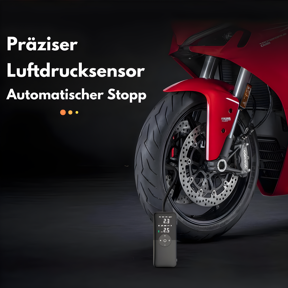 Kompakte elektrische Luftpumpe für Fahrräder & Bälle, mobil & benutzerfreundlich. Perfektes Fahrradzubehör.