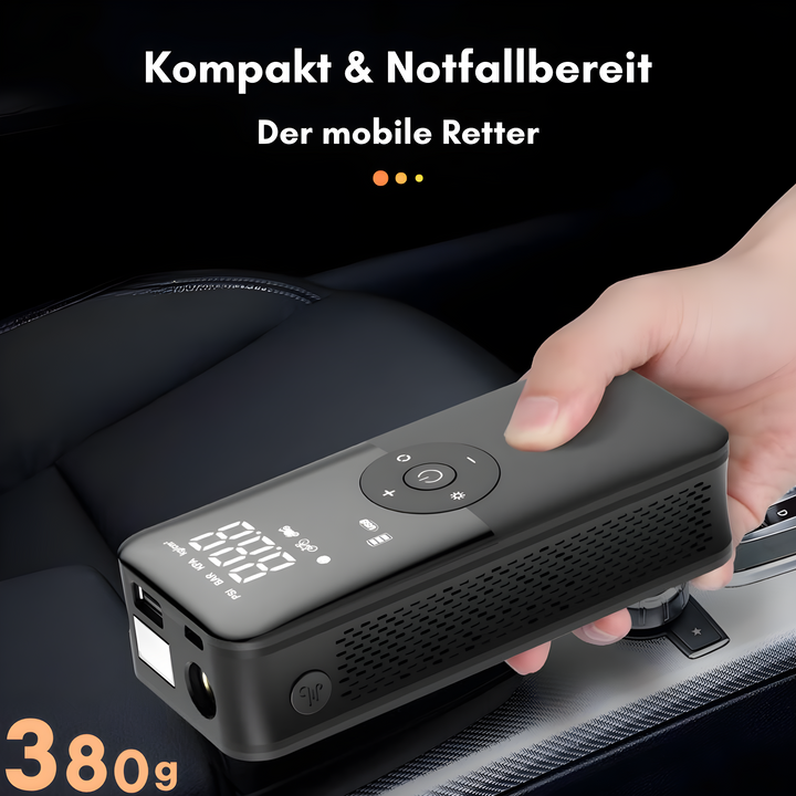 Vielseitige Fahrradpumpe: Reifenfüller, Powerbank & LED-Licht für Outdoor-Abenteuer.