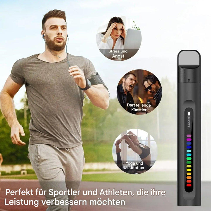 Kompakter Atemtrainer für Leistungssteigerung, unterstützt Atemmuskeltraining, Lungenkapazität und Ausdauer im Sport.