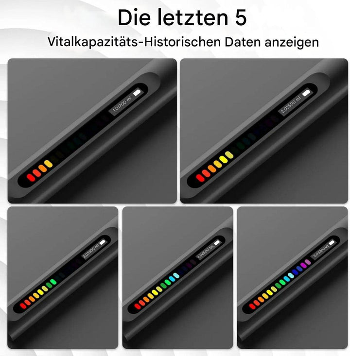 Digitaler Atemtrainer für effizientes Atemmuskeltraining, verbessert Lungenkapazität, Ausdauer und Wohlbefinden.