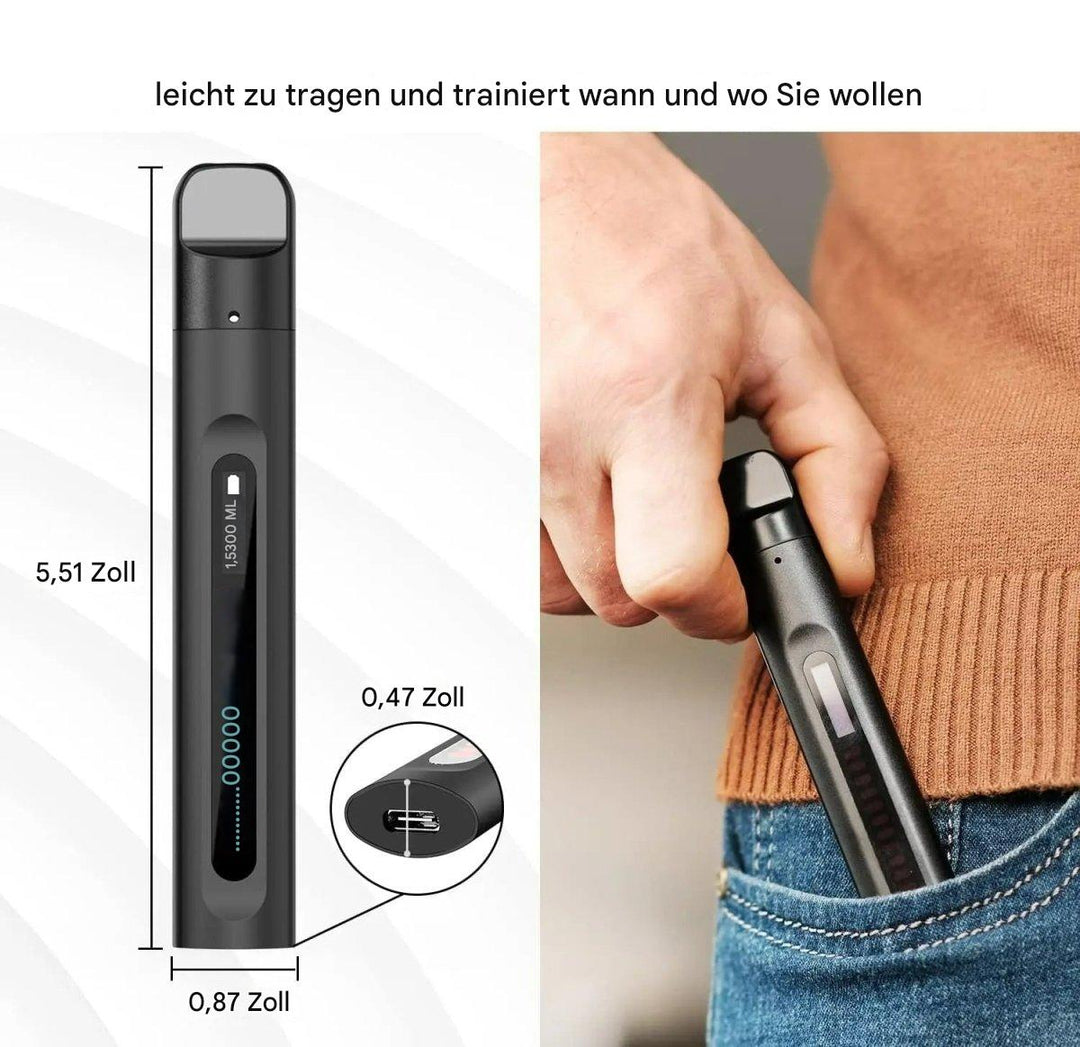 Ergonomischer, mobiler Atemtrainer für Lungenkapazität und Ausdauer, unterstützt Sporttraining und Atemübungen.