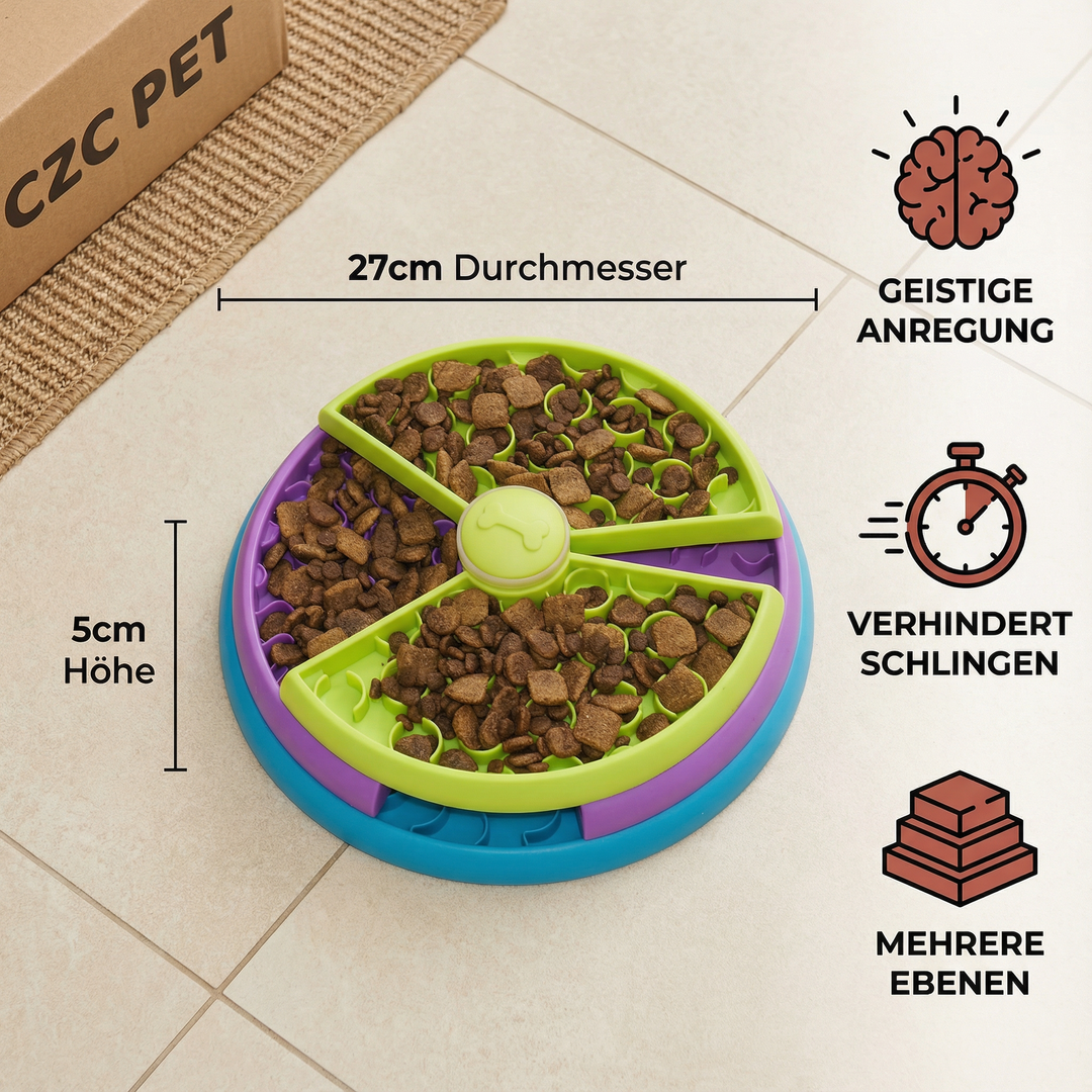 Vielseitiger Intelligenz-Futternapf für Hunde & Katzen. Optimales Intelligenzspielzeug & Futterstation.