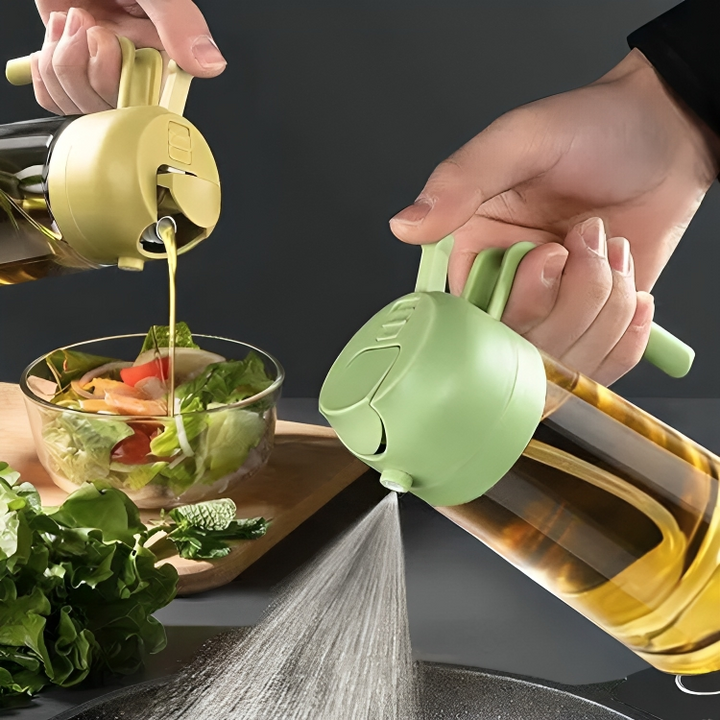 Intelligenter Ölsprüher für gesünderes Kochen, präzise Dosierung von Olivenöl in der Küche.