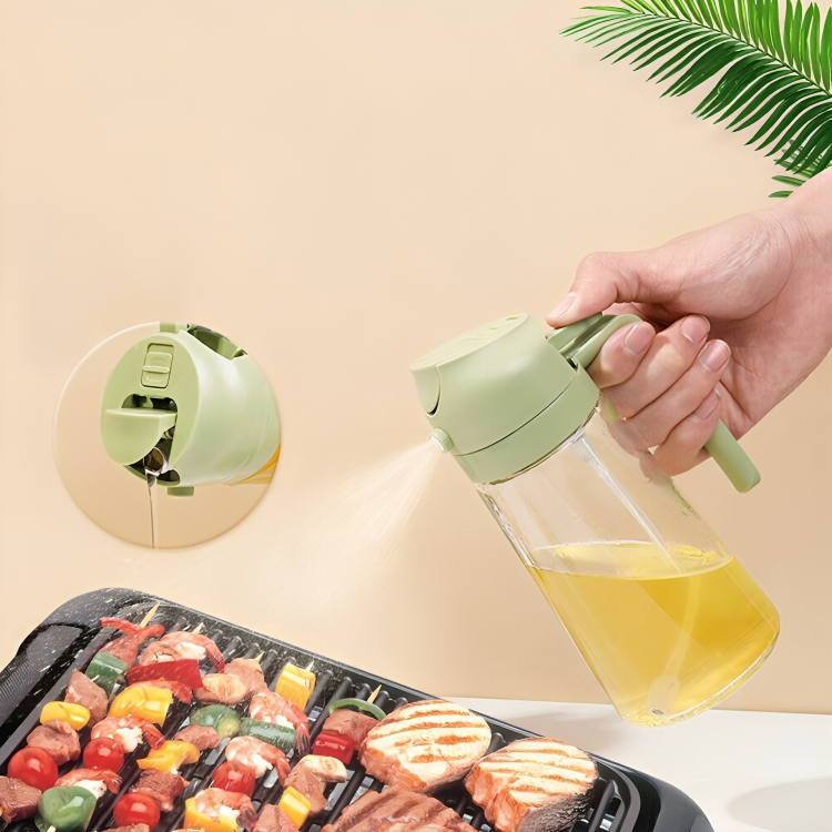 Elegante Sprühflasche für Olivenöl und Essig, ideal zum Kochen, Backen und für Salate.