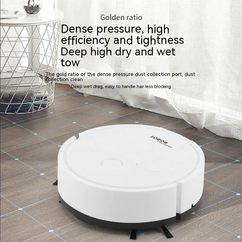 Smartes Mini-Staubsauger-Gadget reinigt selbstständig Böden, ideal für den modernen Haushalt.