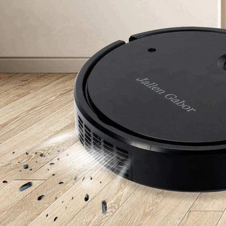 Automatischer Reinigungsroboter entfernt effektiv Tierhaare von Hartböden und Teppich. Ideal für Haushalte mit Tieren.