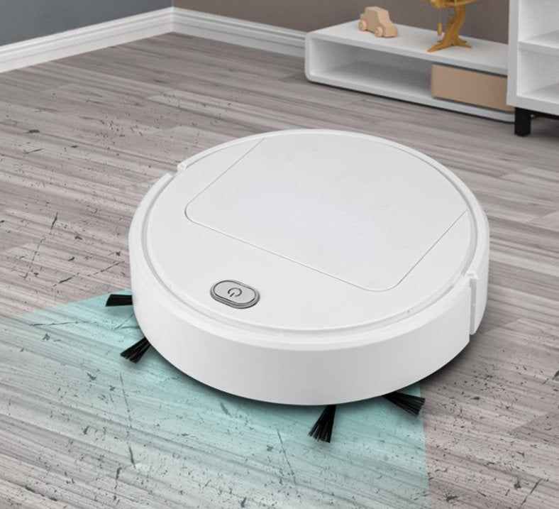 Nahaufnahme des Staubbehälters im Robotstaubsauger. Einfache Wartung des automatischen Reinigungsroboters für den Haushalt.