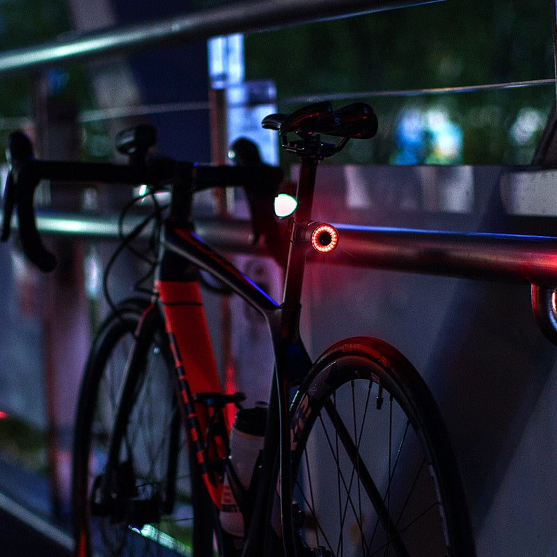 Helles Fahrrad-Rücklicht mit intelligentem Bremslichtsensor, erhöht die Sichtbarkeit & Sicherheit beim Radfahren.