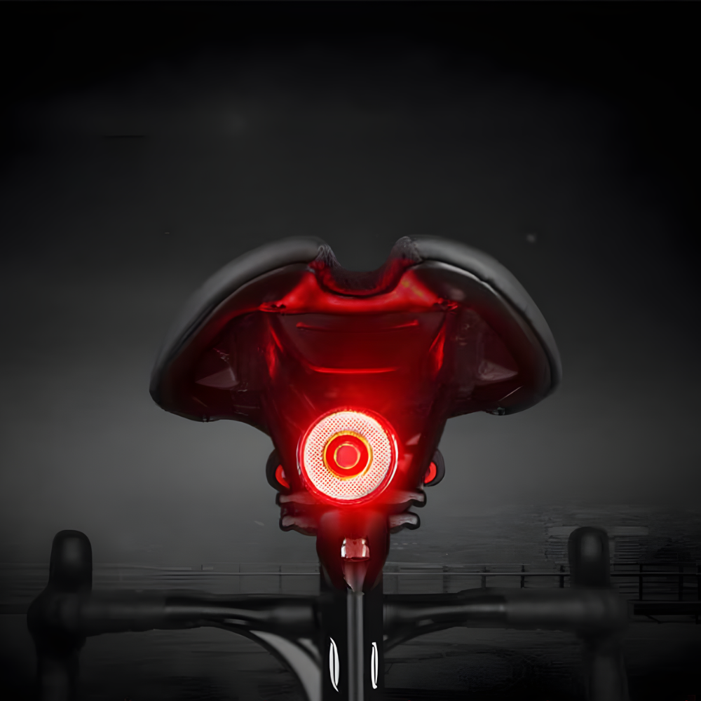 Smartes Fahrrad-Rücklicht als wichtiges Fahrradzubehör, USB aufladbar & mit automatischer Bremslichtfunktion.
