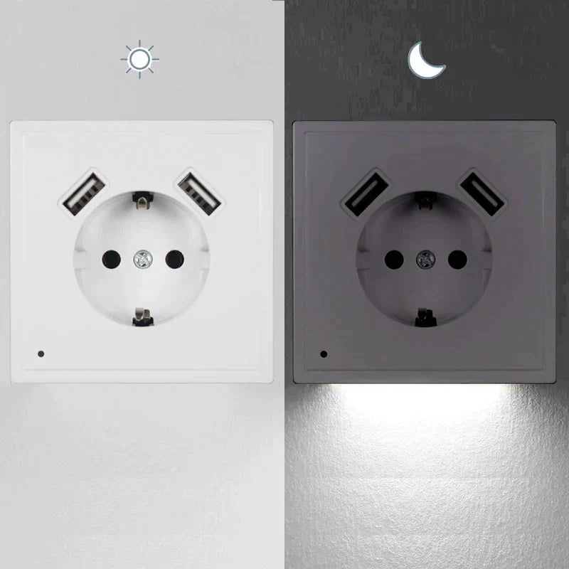 Modernes, weißes LED-Nachtlicht zur einfachen Montage in jeder Steckdose. Ideal für Smart Home Ambiente.