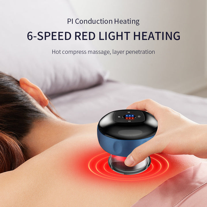 Digitales Schröpfgerät mit Rotlicht und Massagefunktion, ideal zur Muskelentspannung & Therapie.