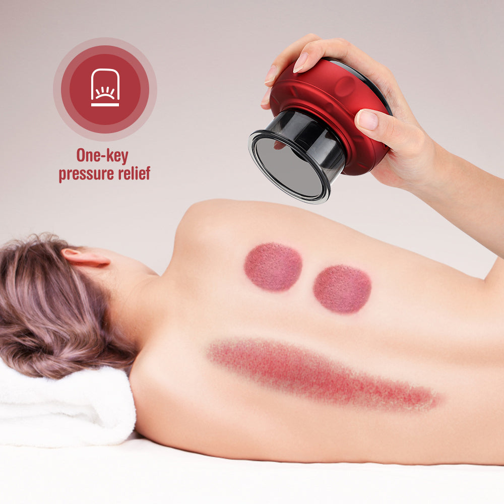 Tragbares, smartes Schröpfgerät für Vakuumtherapie, Rotlicht & Massage zur Förderung des Wohlbefindens.