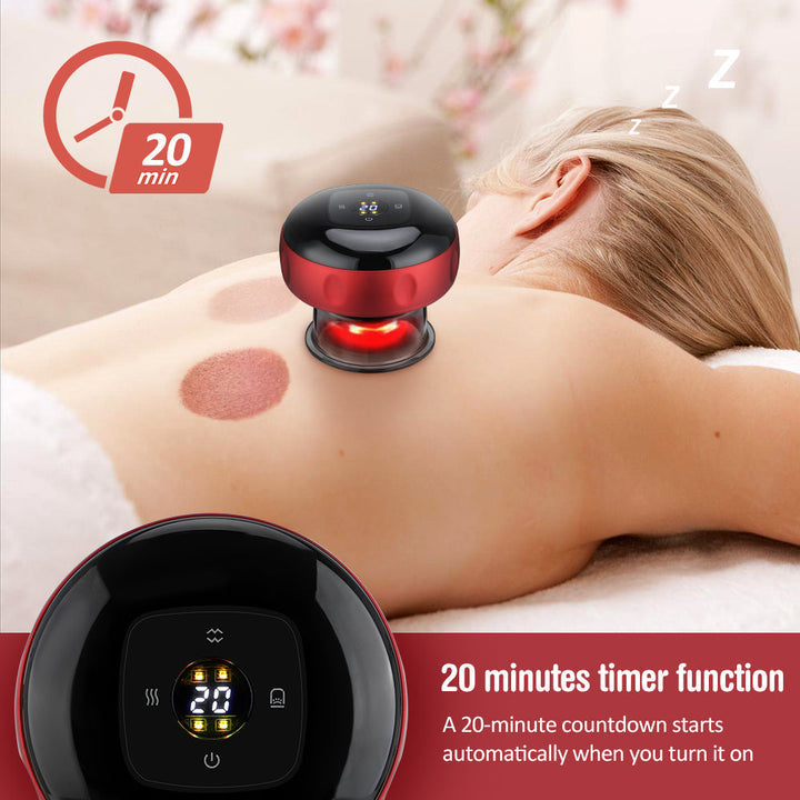 Modernes Schröpf-Massagegerät mit Rotlichttherapie zur effektiven Schmerzlinderung.