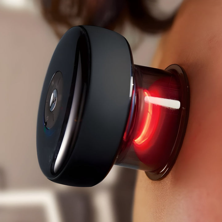 Smartes Schröpfgerät mit Rotlichttherapie zur Muskelentspannung & Schmerzlinderung.