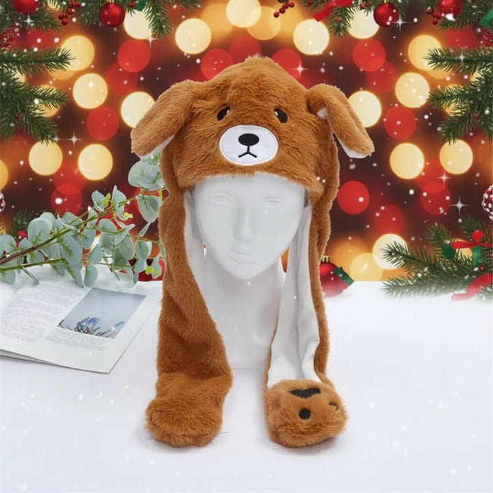 Warme Hasenmütze mit beweglichen Ohren. Das perfekte, kuschelige Accessoire für kalte Tage und Spaß.