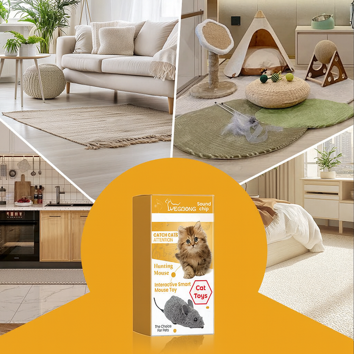 Anregende Quietsch-Spielmaus für Welpen und junge Katzen. Robustes Interaktiv-Hundespielzeug.