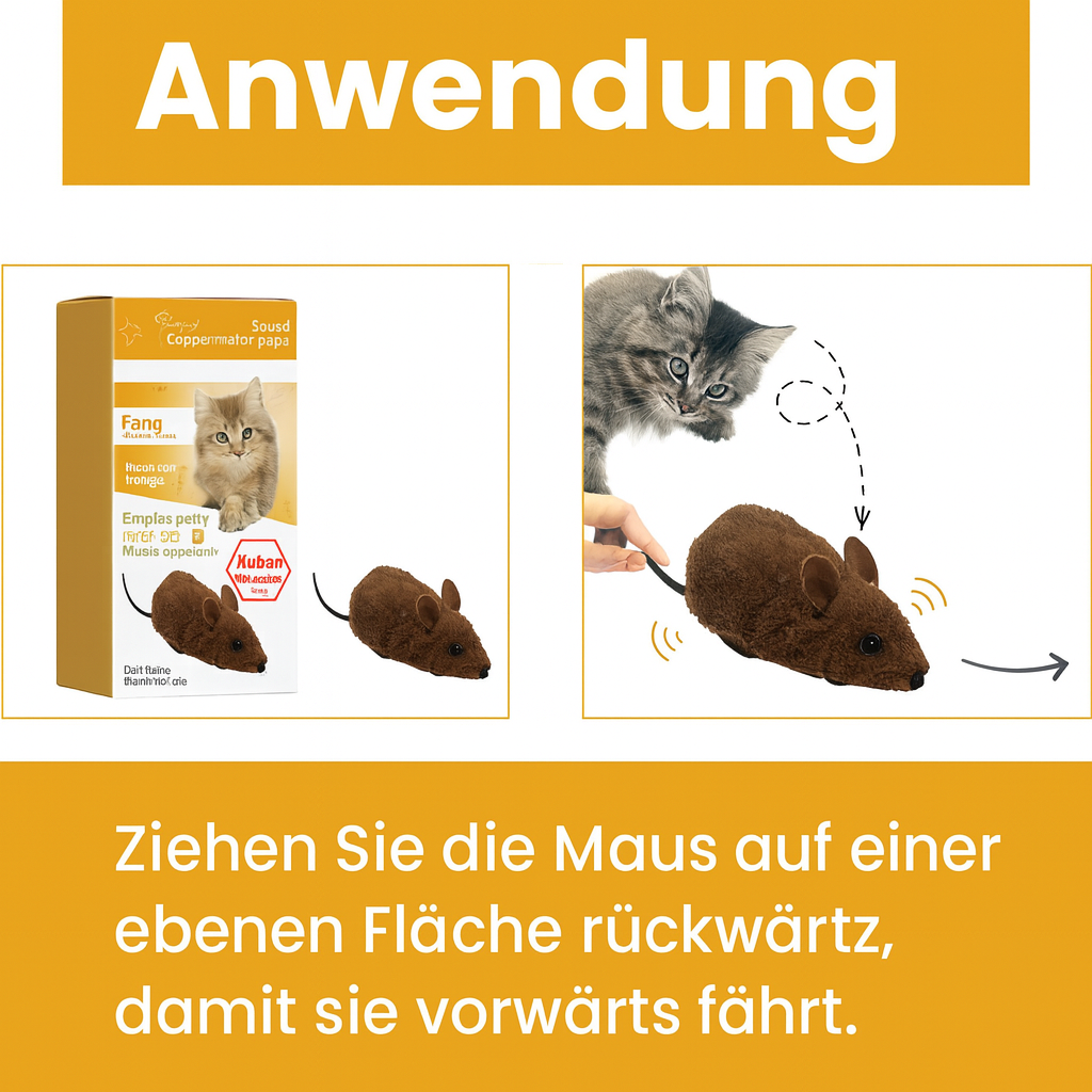 Langlebige, robuste Spielmaus für langanhaltenden Spielspaß bei Hunden & Katzen mit Quietscher.