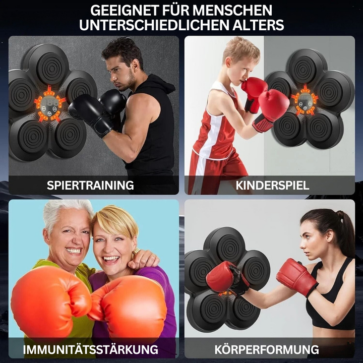 Erlebe dynamisches Box-Training zuhause mit der interaktiven Smart Boxmaschine PunchTech, fördert Konzentration.
