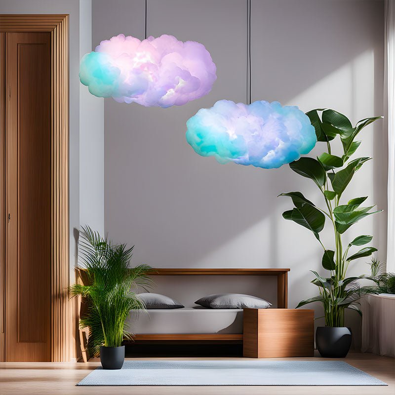 Dekorative LED-Wolkenlampe Nimbuson mit realistischen Blitz- und Gewittereffekten, musikgesteuert für einzigartiges Ambiente.