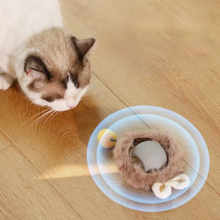 Interaktiver Fell-Spielball für Katzen, vertreibt Langeweile & fördert Bewegung. Robustes Katzenspielzeug für Hauskatzen.