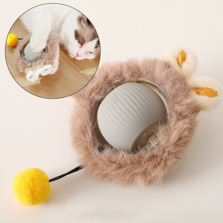 Katzen-Spielball mit weichem Fell, bekämpft Langeweile. Interaktives Katzenspielzeug für drinnen, robust & anregend.