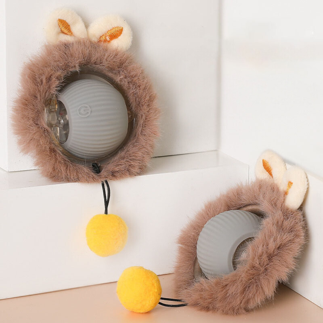 Geschenk für Katzen: Interaktiver Spielball mit Fell, garantiert stundenlangen Spielspaß & bekämpft Langeweile effektiv.