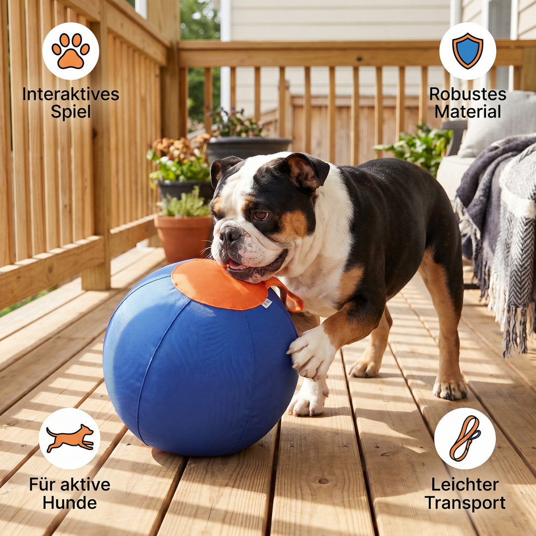 Aktive Hunde lieben diesen robusten Hüteball – ein interaktives Spielzeug für Spiel und Training.