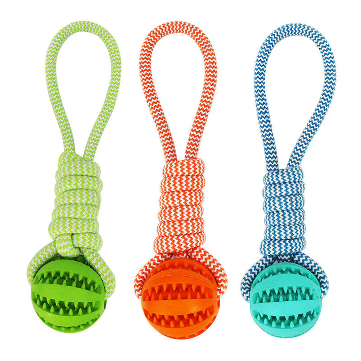 Blauer, langlebiger Kauball für Hunde, ideal zur täglichen Zahnreinigung und als interaktives Hundespielzeug.