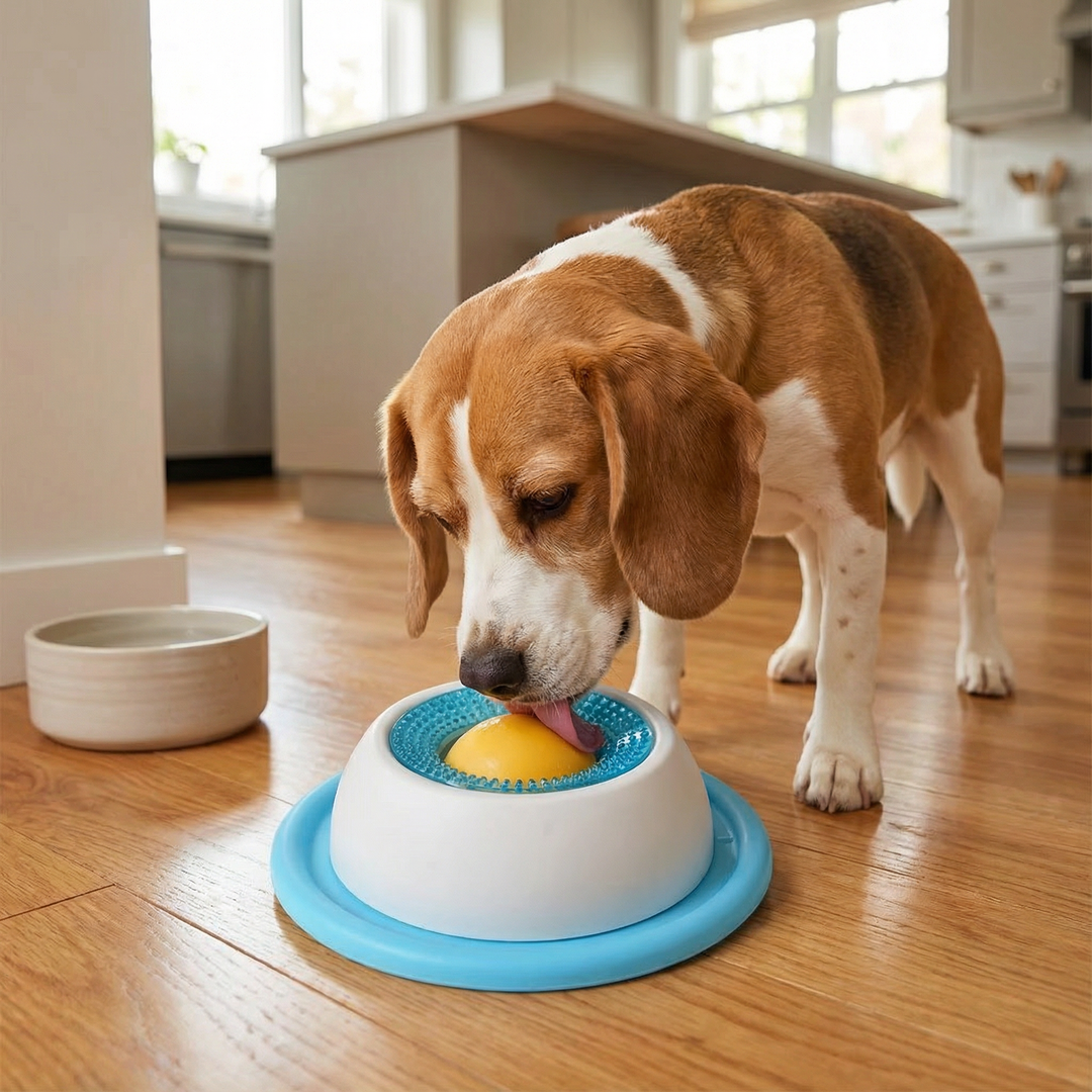 Interaktiver Hunde Leckteller, Slow Feeder, Leckmatte zur Beruhigung & Stressabbau. Ideales Futterspielzeug für Hunde & Welpen.