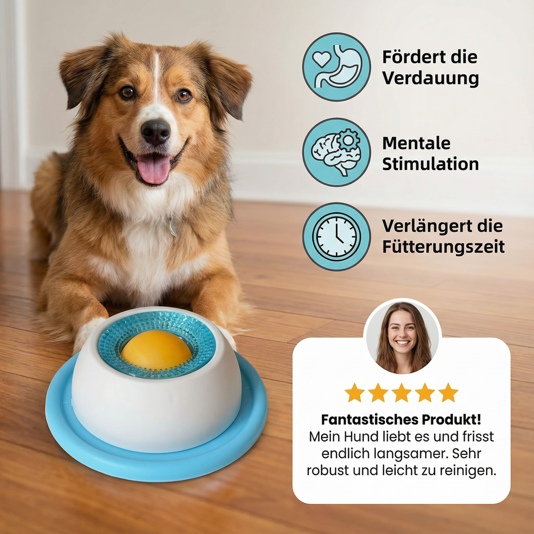 Beruhigende Leckmatte für Hunde, Slow Feeder Futterspielzeug gegen Schlingen. Ideal für Welpen, Training & Stressabbau.